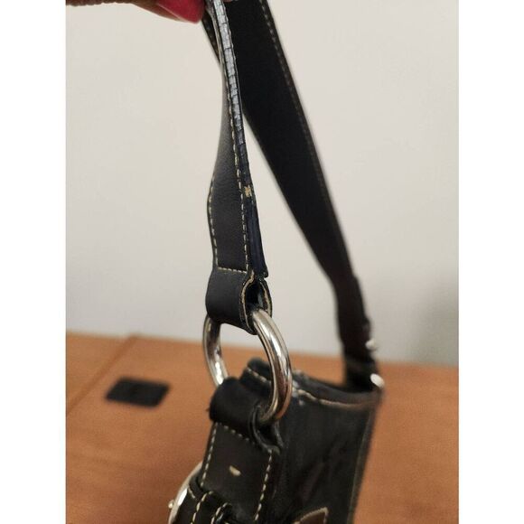 Coach Classic Signature Monogram Purse Handbag FO5M-3577 Black Jacquard canvas a - Picture 10 of 14